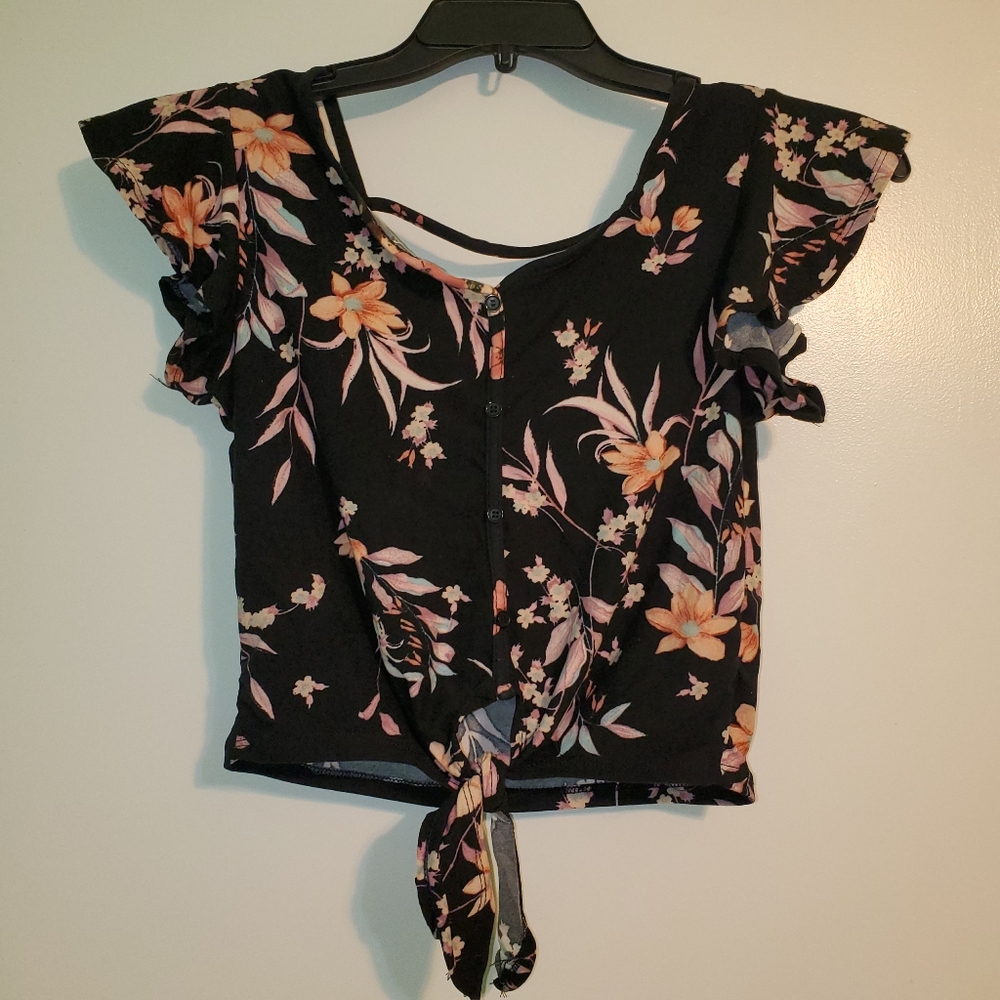Floral Tie Crop